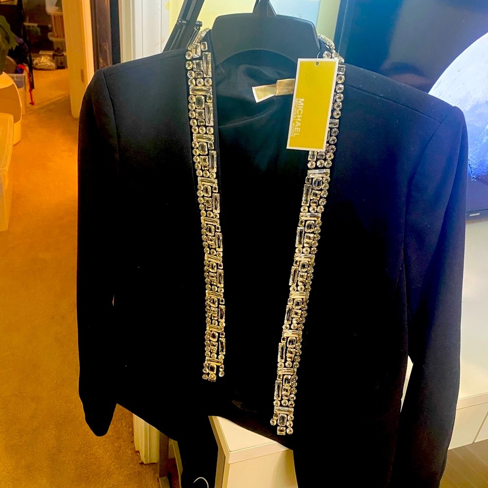 Michael Kors Black Blazer with Metallic Trim